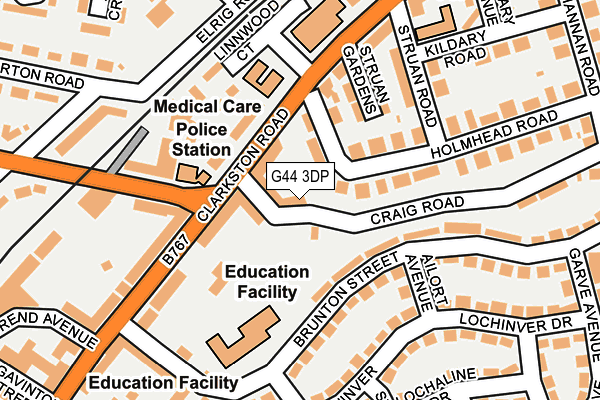 G44 3DP map - OS OpenMap – Local (Ordnance Survey)