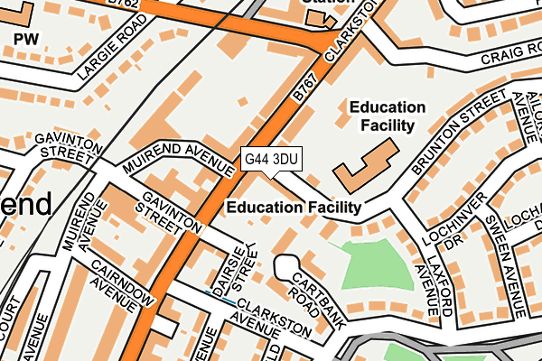 G44 3DU map - OS OpenMap – Local (Ordnance Survey)