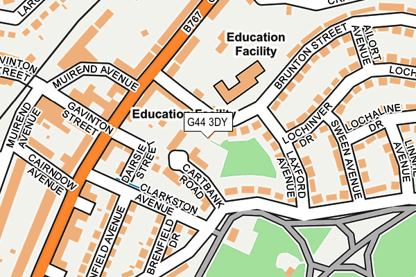 G44 3DY map - OS OpenMap – Local (Ordnance Survey)
