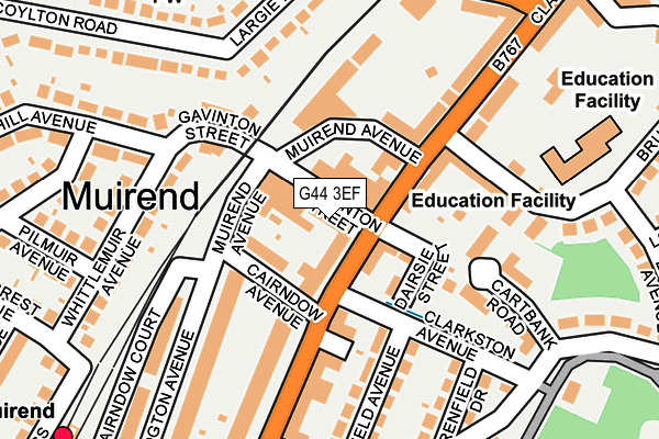 G44 3EF map - OS OpenMap – Local (Ordnance Survey)