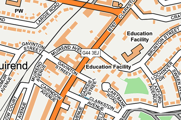 G44 3EJ map - OS OpenMap – Local (Ordnance Survey)