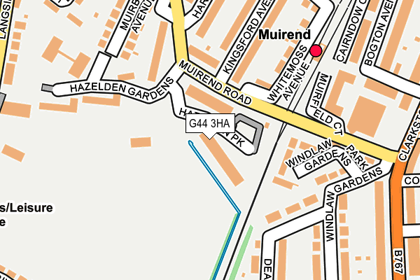 G44 3HA map - OS OpenMap – Local (Ordnance Survey)