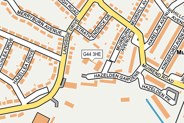 G44 3HE map - OS OpenMap – Local (Ordnance Survey)