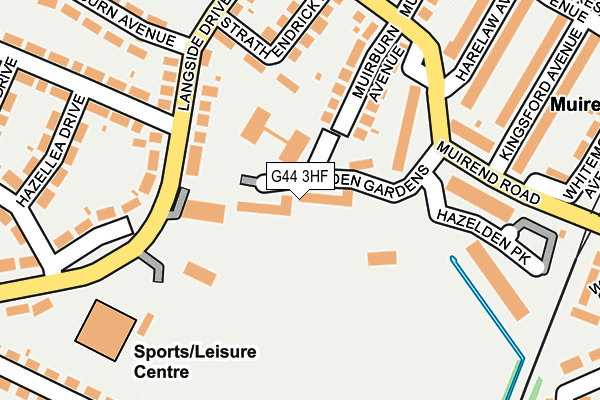 G44 3HF map - OS OpenMap – Local (Ordnance Survey)