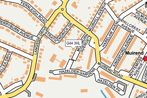 G44 3HL map - OS OpenMap – Local (Ordnance Survey)