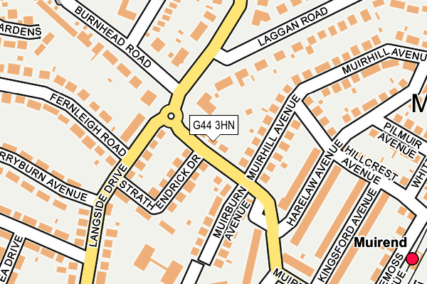 G44 3HN map - OS OpenMap – Local (Ordnance Survey)