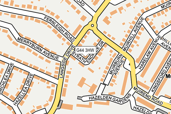 G44 3HW map - OS OpenMap – Local (Ordnance Survey)