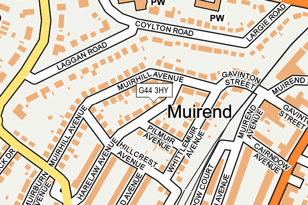 G44 3HY map - OS OpenMap – Local (Ordnance Survey)