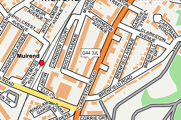 G44 3JL map - OS OpenMap – Local (Ordnance Survey)