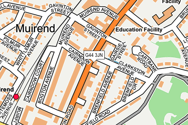 G44 3JN map - OS OpenMap – Local (Ordnance Survey)