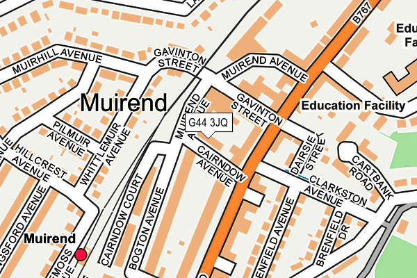 G44 3JQ map - OS OpenMap – Local (Ordnance Survey)