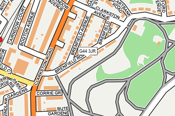 G44 3JR map - OS OpenMap – Local (Ordnance Survey)