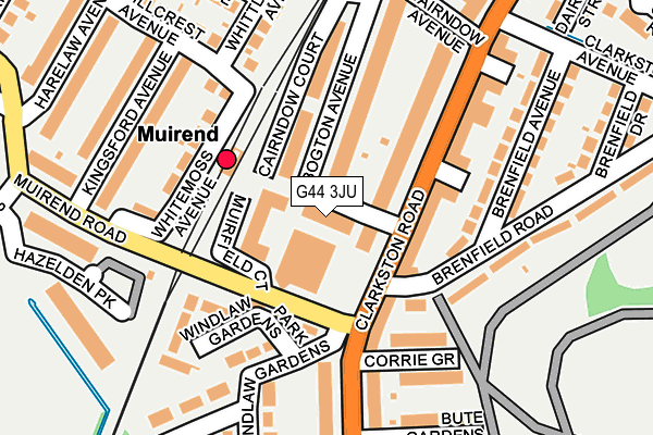 G44 3JU map - OS OpenMap – Local (Ordnance Survey)