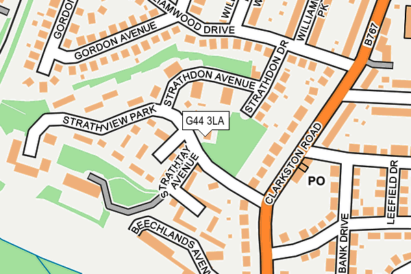 G44 3LA map - OS OpenMap – Local (Ordnance Survey)