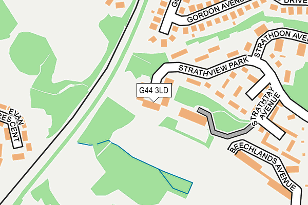 G44 3LD map - OS OpenMap – Local (Ordnance Survey)