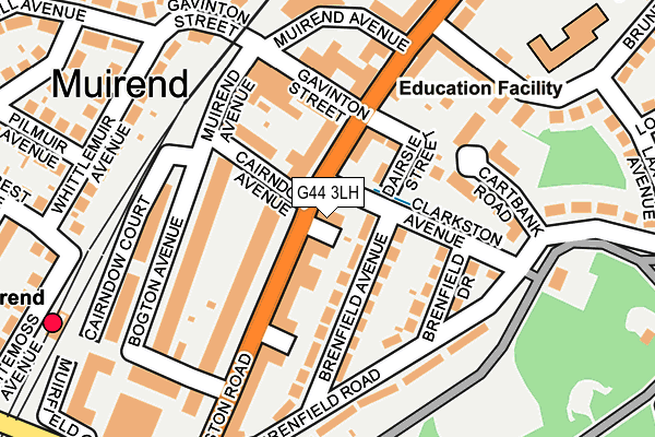 G44 3LH map - OS OpenMap – Local (Ordnance Survey)