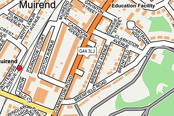 G44 3LJ map - OS OpenMap – Local (Ordnance Survey)