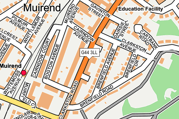 G44 3LL map - OS OpenMap – Local (Ordnance Survey)