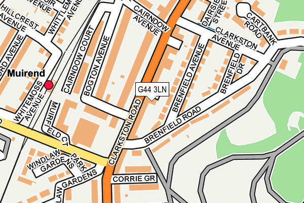 G44 3LN map - OS OpenMap – Local (Ordnance Survey)