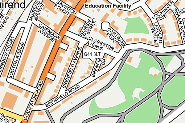 G44 3LT map - OS OpenMap – Local (Ordnance Survey)