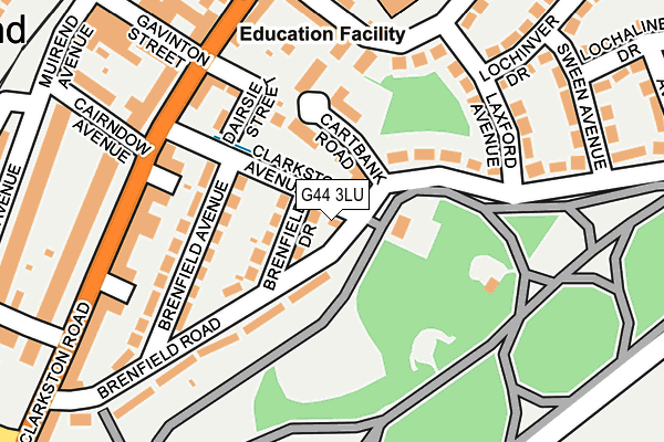 G44 3LU map - OS OpenMap – Local (Ordnance Survey)