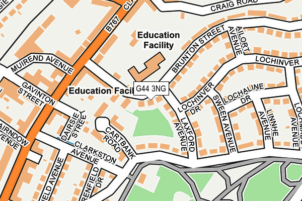 G44 3NG map - OS OpenMap – Local (Ordnance Survey)