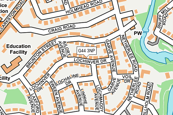 G44 3NP map - OS OpenMap – Local (Ordnance Survey)