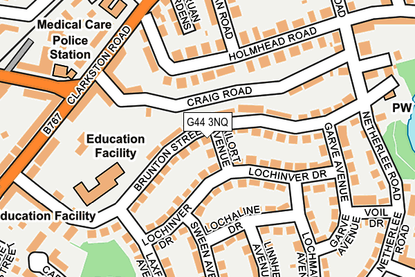 G44 3NQ map - OS OpenMap – Local (Ordnance Survey)