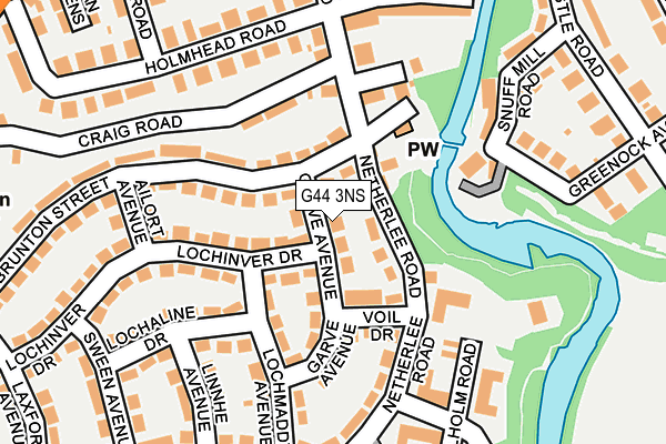 G44 3NS map - OS OpenMap – Local (Ordnance Survey)