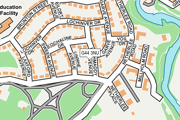 G44 3NU map - OS OpenMap – Local (Ordnance Survey)