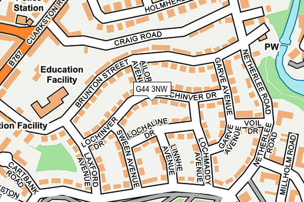 G44 3NW map - OS OpenMap – Local (Ordnance Survey)