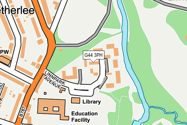 G44 3PH map - OS OpenMap – Local (Ordnance Survey)