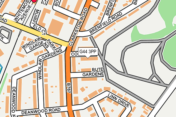 G44 3PP map - OS OpenMap – Local (Ordnance Survey)