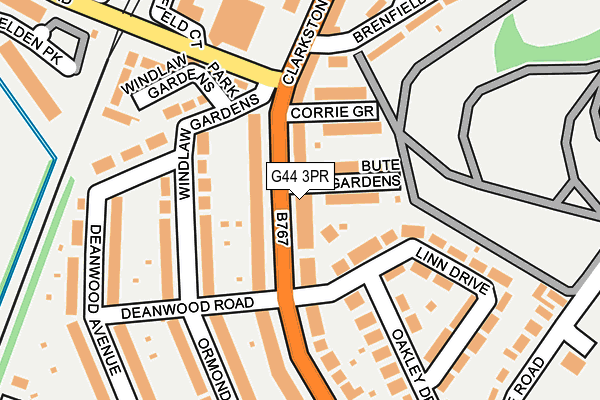 G44 3PR map - OS OpenMap – Local (Ordnance Survey)