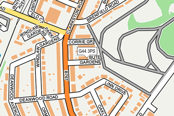 G44 3PS map - OS OpenMap – Local (Ordnance Survey)