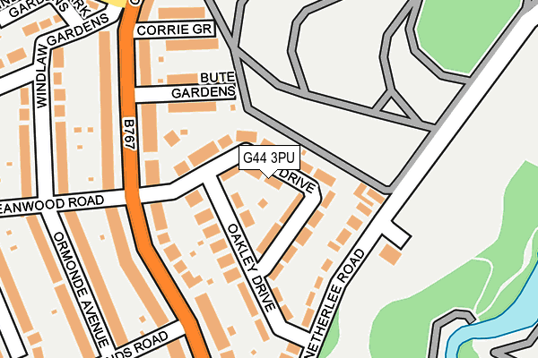G44 3PU map - OS OpenMap – Local (Ordnance Survey)