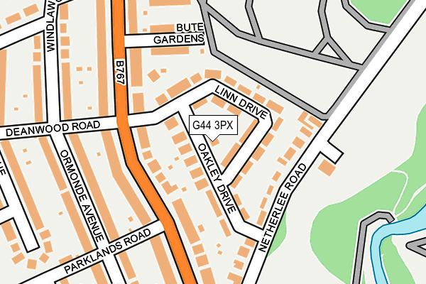 G44 3PX map - OS OpenMap – Local (Ordnance Survey)