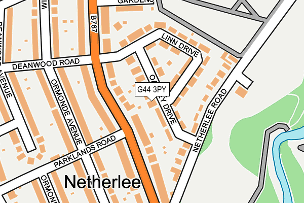 G44 3PY map - OS OpenMap – Local (Ordnance Survey)