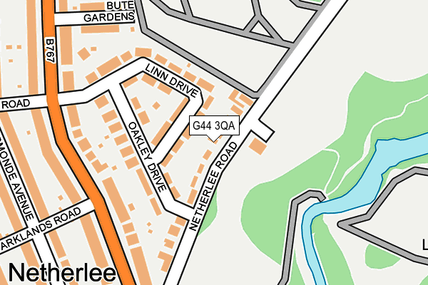 G44 3QA map - OS OpenMap – Local (Ordnance Survey)