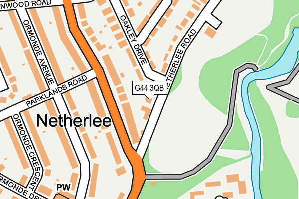 G44 3QB map - OS OpenMap – Local (Ordnance Survey)