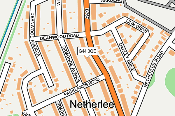 G44 3QE map - OS OpenMap – Local (Ordnance Survey)