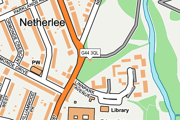 G44 3QL map - OS OpenMap – Local (Ordnance Survey)