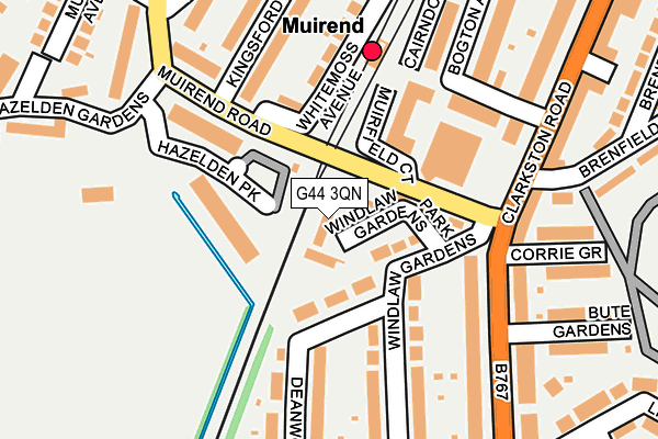 G44 3QN map - OS OpenMap – Local (Ordnance Survey)