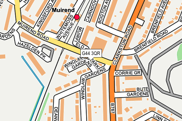 G44 3QR map - OS OpenMap – Local (Ordnance Survey)