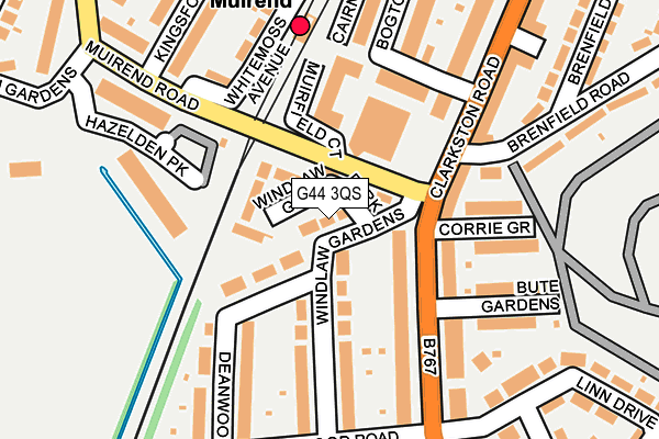 G44 3QS map - OS OpenMap – Local (Ordnance Survey)