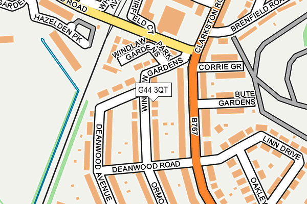 G44 3QT map - OS OpenMap – Local (Ordnance Survey)