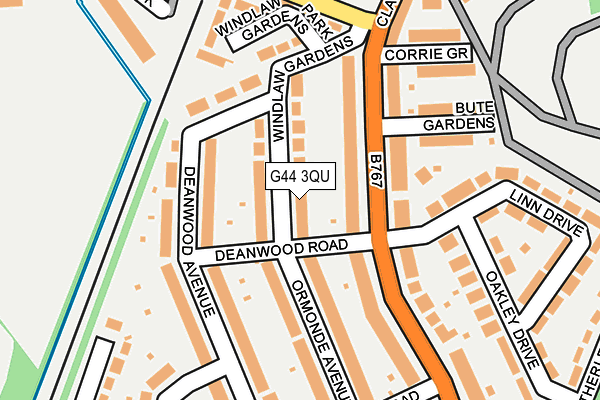 G44 3QU map - OS OpenMap – Local (Ordnance Survey)