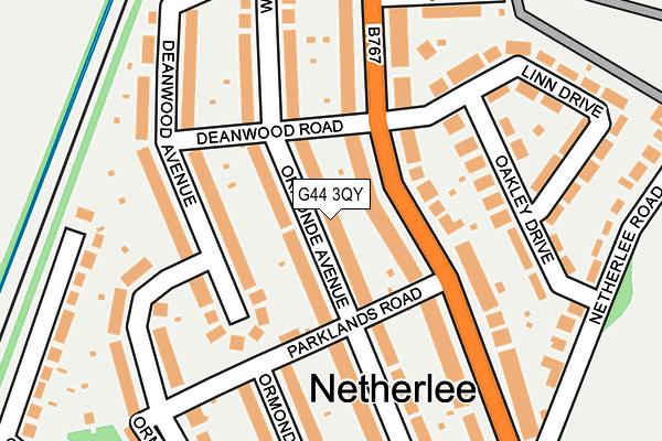 G44 3QY map - OS OpenMap – Local (Ordnance Survey)