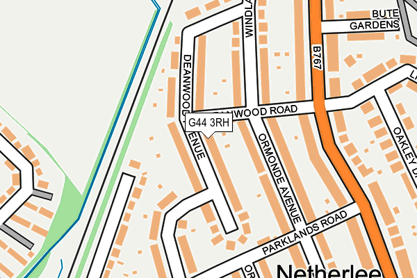 G44 3RH map - OS OpenMap – Local (Ordnance Survey)