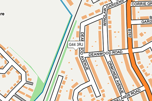 G44 3RJ map - OS OpenMap – Local (Ordnance Survey)